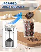 Gravity Electric Salt & Pepper Grinder Set – Automatic Battery-Operated Mills with LED Light & Adjustable Coarseness