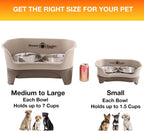 Elevated No-Spill Dog Bowl Set – Raised Feeding Station with Stainless Steel Food & Water Bowls