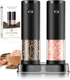 Electric Salt & Pepper Grinder Set – Automatic Battery-Operated Mills with Adjustable Coarseness & LED Light