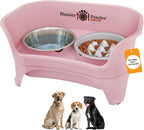 Elevated No-Spill Dog Bowl Set – Raised Feeding Station with Stainless Steel Food & Water Bowls