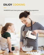 6-Speed Electric Hand Mixer – Handheld Mixer with Turbo Boost, 5 Stainless Steel Attachments & Storage Case
