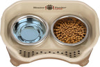 Elevated No-Spill Dog Bowl Set – Raised Feeding Station with Stainless Steel Food & Water Bowls
