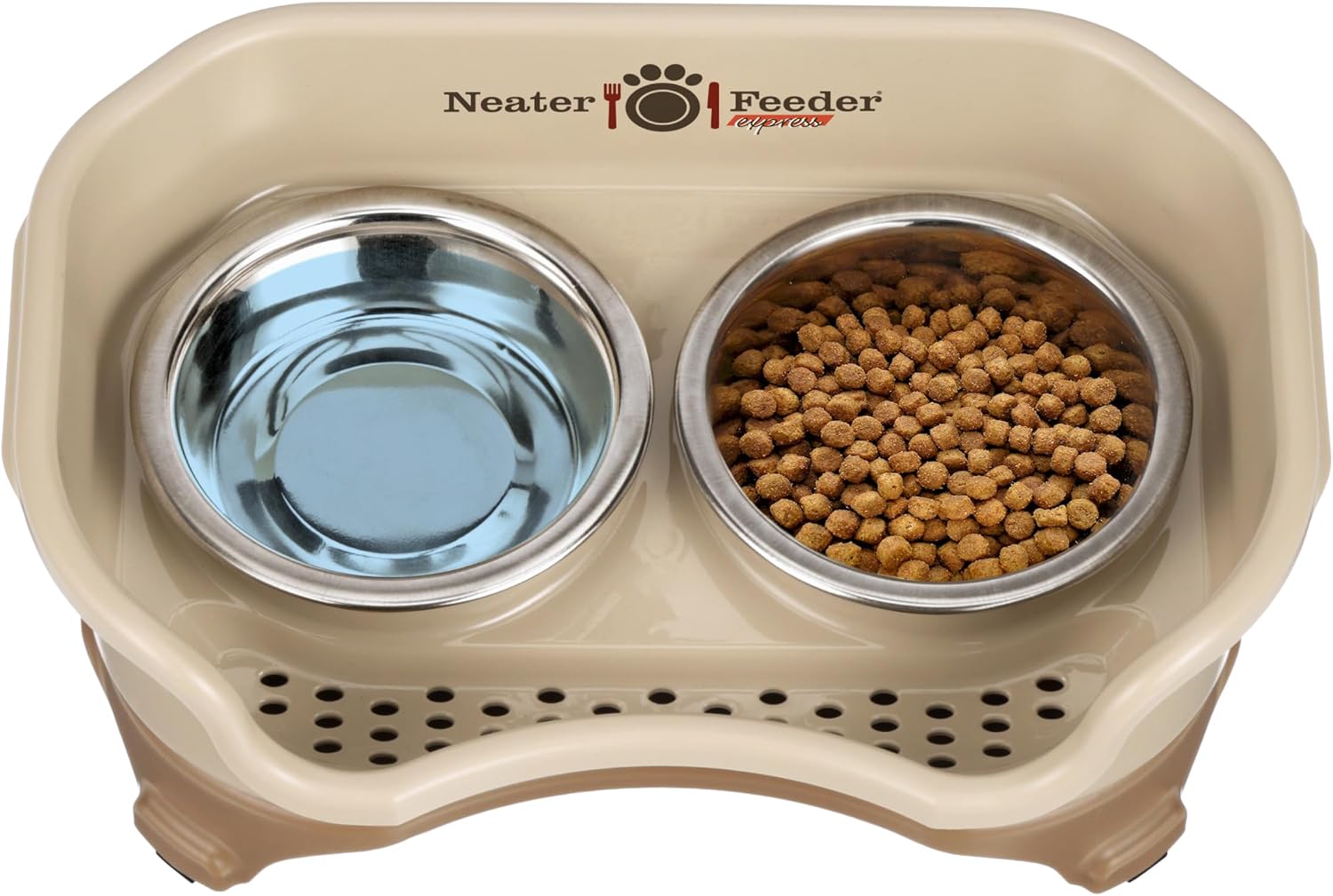 Elevated No-Spill Dog Bowl Set – Raised Feeding Station with Stainless Steel Food & Water Bowls