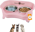Elevated No-Spill Dog Bowl Set – Raised Feeding Station with Stainless Steel Food & Water Bowls
