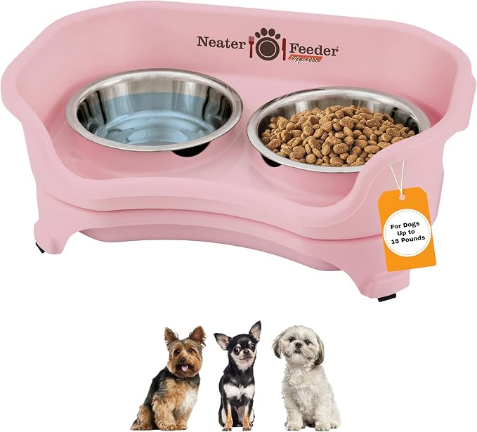 Elevated No-Spill Dog Bowl Set – Raised Feeding Station with Stainless Steel Food & Water Bowls