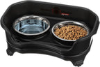 Elevated No-Spill Dog Bowl Set – Raised Feeding Station with Stainless Steel Food & Water Bowls