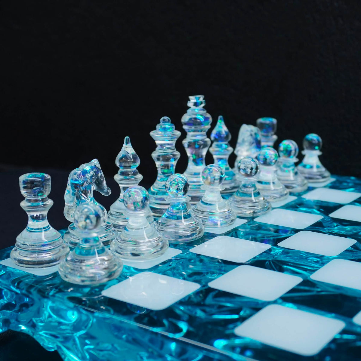 Handmade Ocean Chess Set Epoxy Resin : Luxury - Personalized , Stylish Gift Anniversary - Decoration