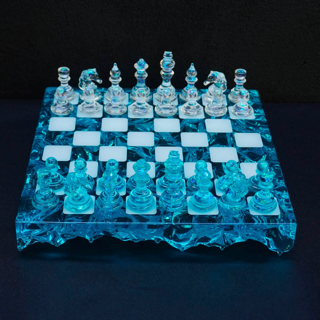 Handmade Ocean Chess Set Epoxy Resin : Luxury - Personalized , Stylish Gift Anniversary - Decoration