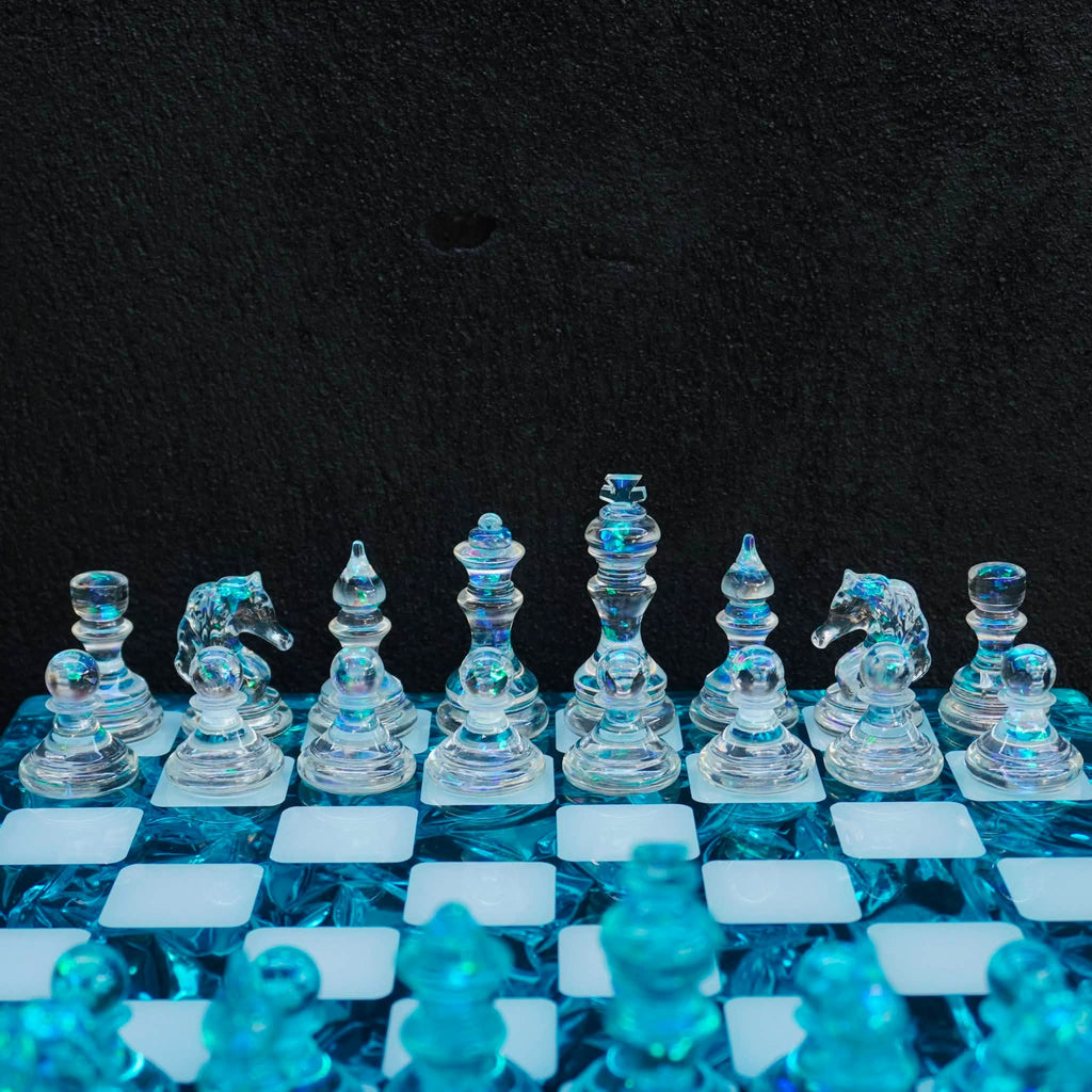 Handmade Ocean Chess Set Epoxy Resin : Luxury - Personalized , Stylish Gift Anniversary - Decoration