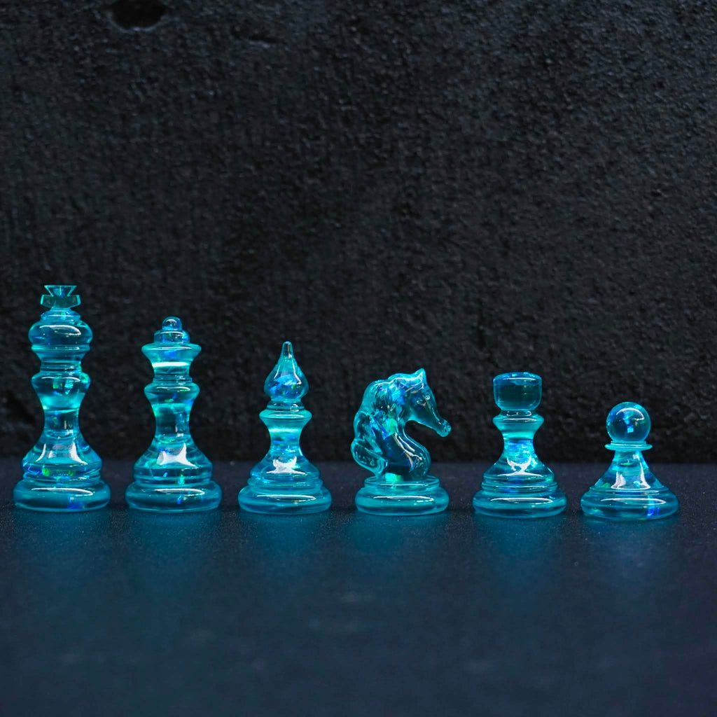 Handmade Ocean Chess Set Epoxy Resin : Luxury - Personalized , Stylish Gift Anniversary - Decoration