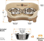 Elevated No-Spill Dog Bowl Set – Raised Feeding Station with Stainless Steel Food & Water Bowls