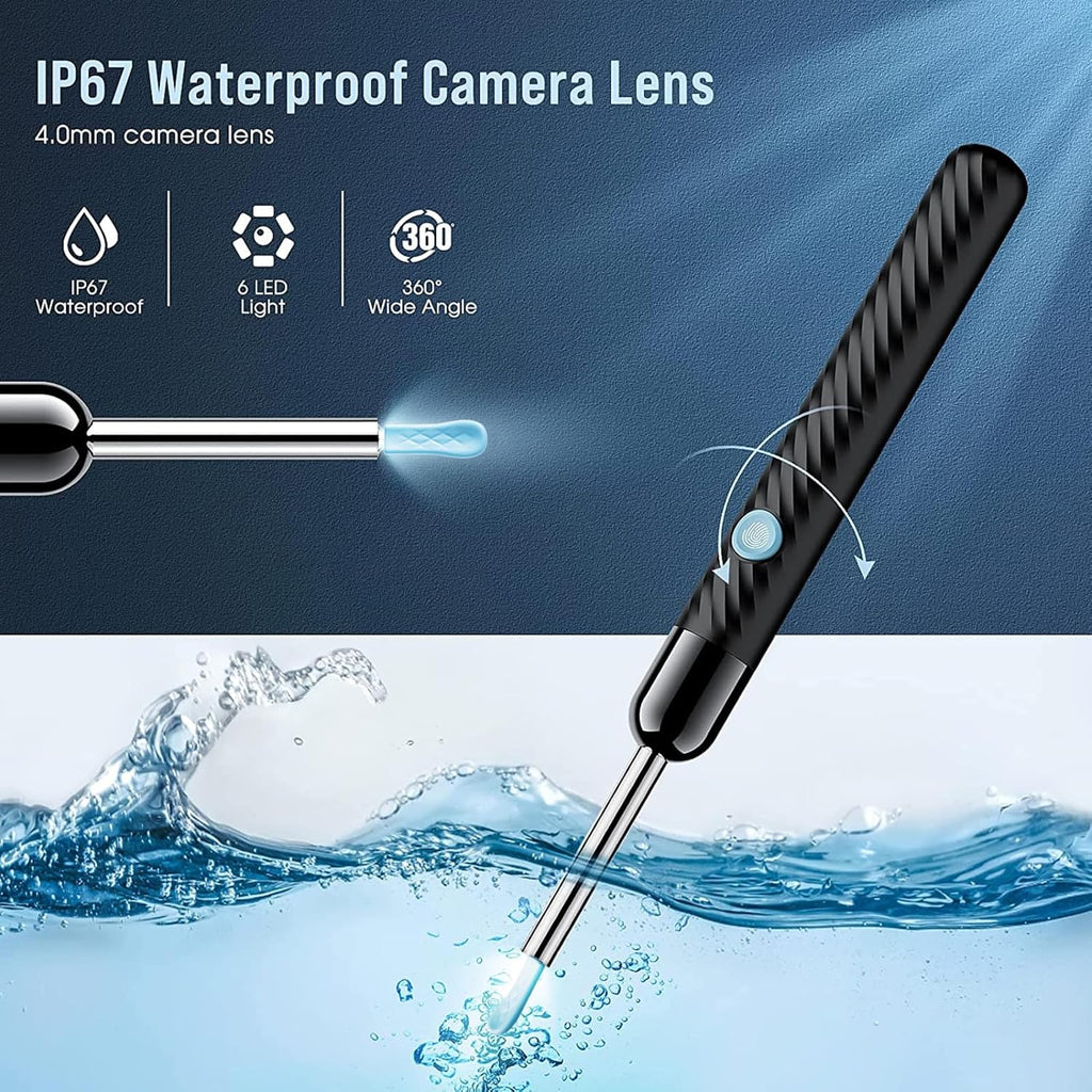 1080P Ear Wax Removal Kit – Wireless Ear Cleaner with HD Camera, 8-Piece Cleaning Set for iOS & Android