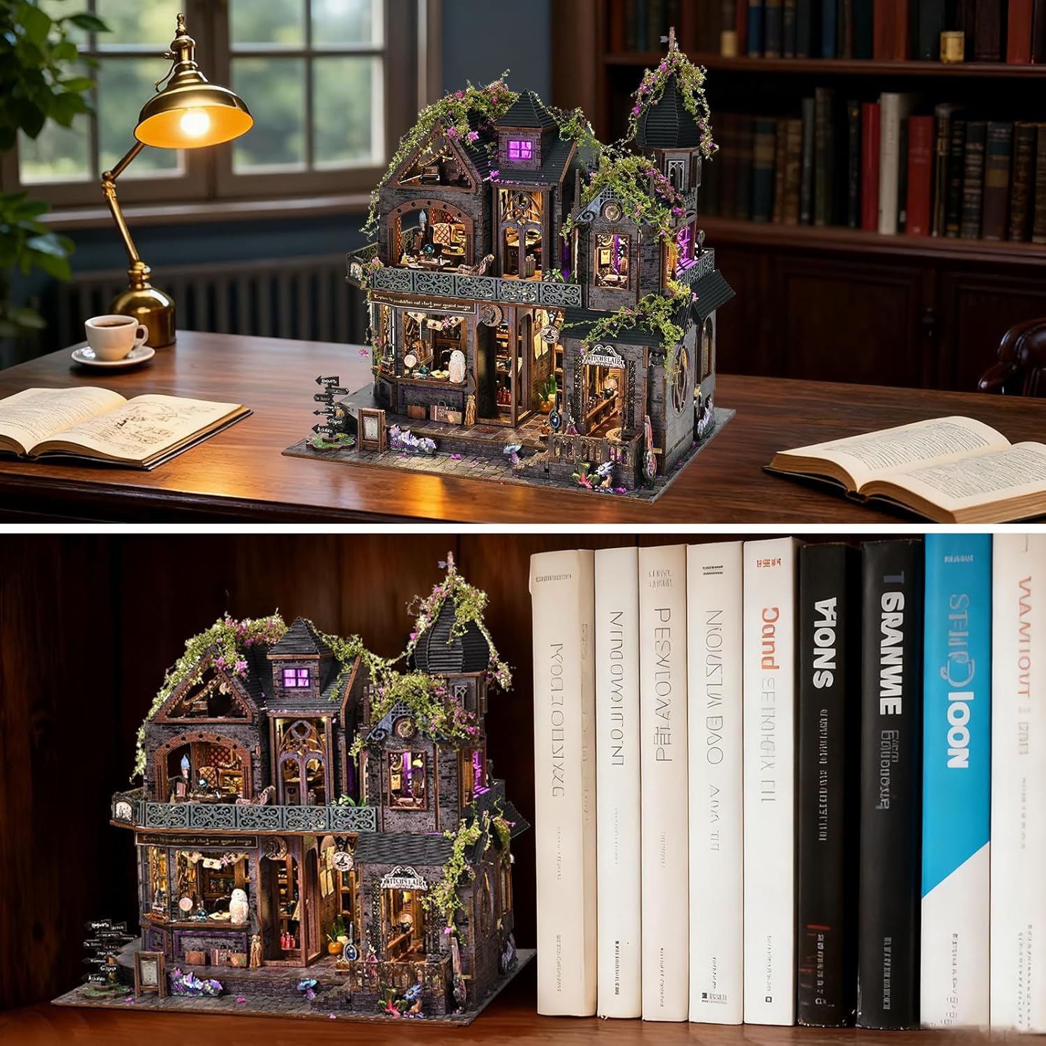 Magic Castle Witch's Lair Miniature House Kit, Gothic Apothecary 3D Wood Puzzle