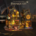 Holo Magic City Miniature House Kit, Gothic Potion Shop 3D Wooden Puzzle (LED Lights)