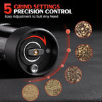 Electric Salt & Pepper Grinder Set – Automatic Battery-Operated Mills with Adjustable Coarseness & LED Light
