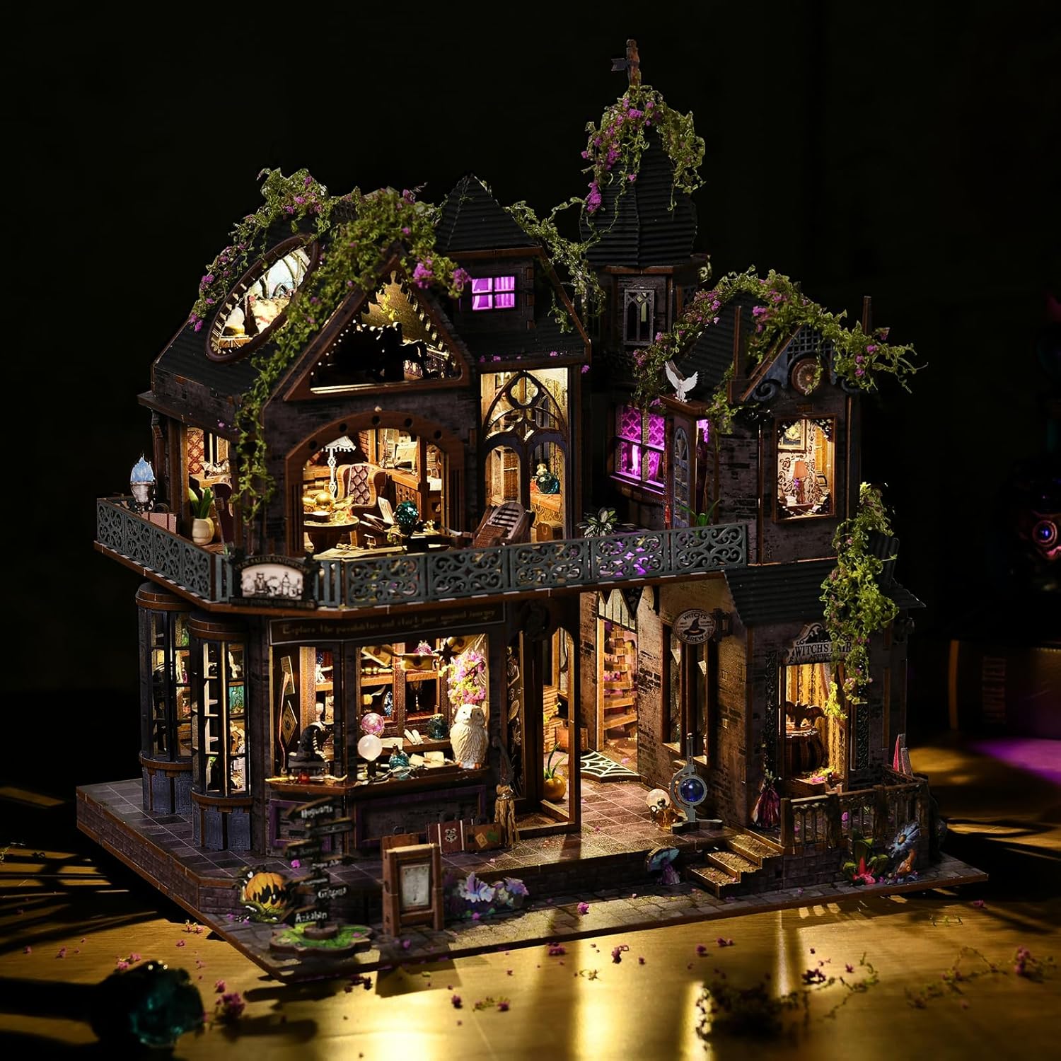 Magic Castle Witch's Lair Miniature House Kit, Gothic Apothecary 3D Wood Puzzle
