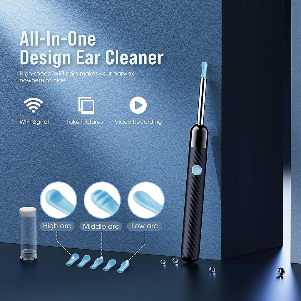 1080P Ear Wax Removal Kit – Wireless Ear Cleaner with HD Camera, 8-Piece Cleaning Set for iOS & Android