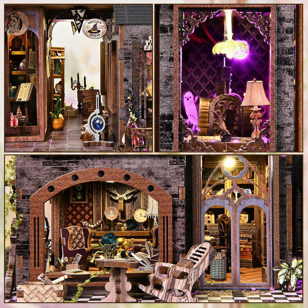 Magic Castle Witch's Lair Miniature House Kit, Gothic Apothecary 3D Wood Puzzle