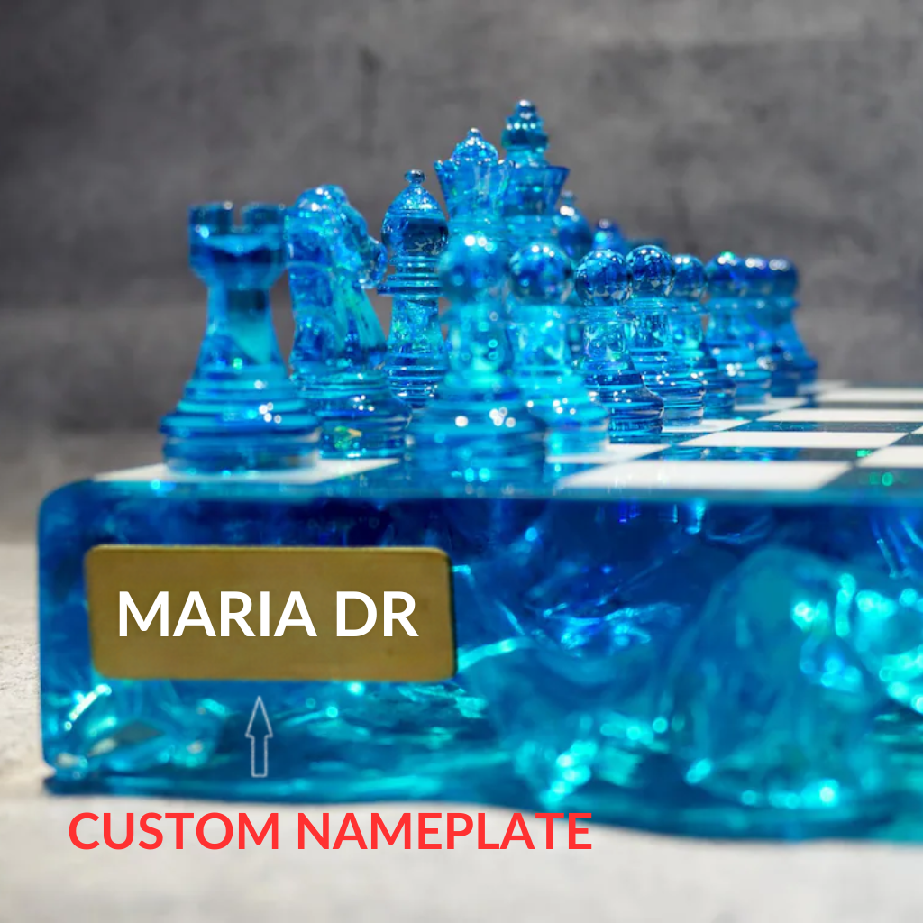 Handmade Ocean Chess Set Epoxy Resin : Luxury - Personalized , Stylish Gift Anniversary - Decoration