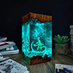 Anime Ninja Energy Epoxy Resin Lamp – LED Character Diorama Night Light