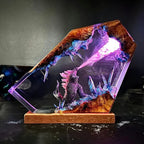 Fantasy Monster Battle Epoxy Resin Lamp – LED Creature Diorama Display