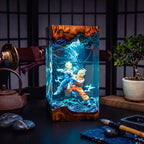 Anime Saiyan Warriors Epoxy Resin Lamp – LED Battle Diorama Night Light