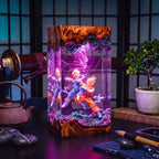 Anime Saiyan Warriors Epoxy Resin Lamp – LED Battle Diorama Night Light