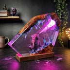 Fantasy Monster Battle Epoxy Resin Lamp – LED Creature Diorama Display