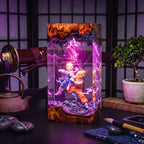 Anime Saiyan Warriors Epoxy Resin Lamp – LED Battle Diorama Night Light