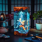 Anime Saiyan Warriors Epoxy Resin Lamp – LED Battle Diorama Night Light