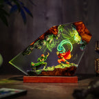 Anime Ninja Battle Epoxy Resin Lamp – Blue LED Energy Diorama Light