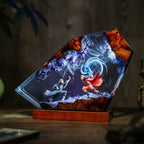 Anime Ninja Battle Epoxy Resin Lamp – Blue LED Energy Diorama Light