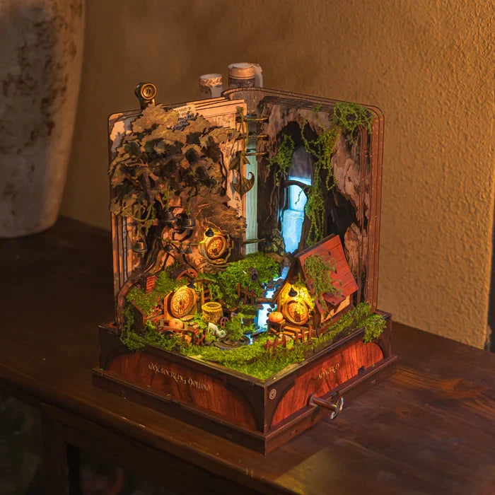 Whispering Hollow Book Nook Music Box – DIY Wooden Miniature House