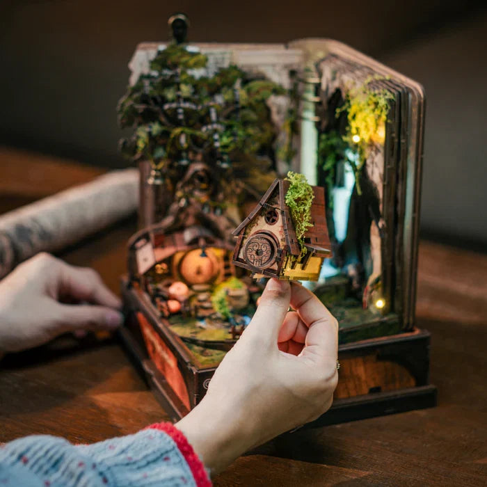 Whispering Hollow Book Nook Music Box – DIY Wooden Miniature House
