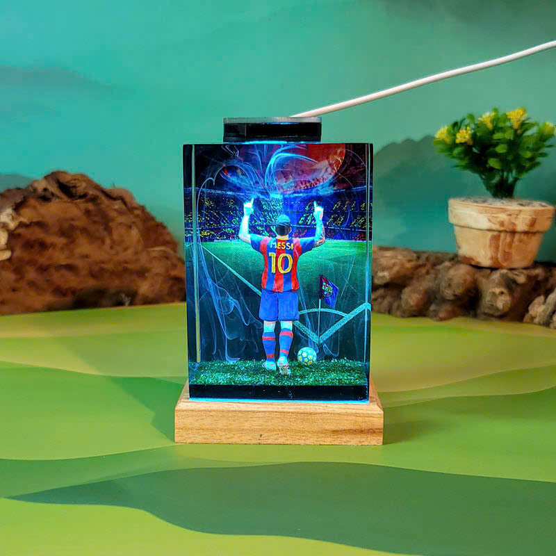 Football Superstar Night Light, Epoxy Night Light, Football Star Idol Night Light