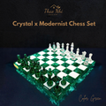 Handmade Dark Green Resin - Personalized Chess Set: Luxury Board Game, Gift for All