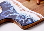 Ocean Wave Epoxy Wood Serving Board – Coastal Resin Charcuterie Tray