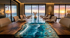 Ocean Paradise Epoxy River Dining Table – Live Edge Wood Table