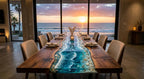 Ocean Paradise Epoxy River Dining Table – Live Edge Wood Table
