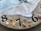 Seaside Shell Epoxy Resin Wall Clock – Ocean Wave Coastal Décor