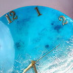 Ocean Wave Epoxy Resin Wall Clock – Turquoise Beach Coastal Décor