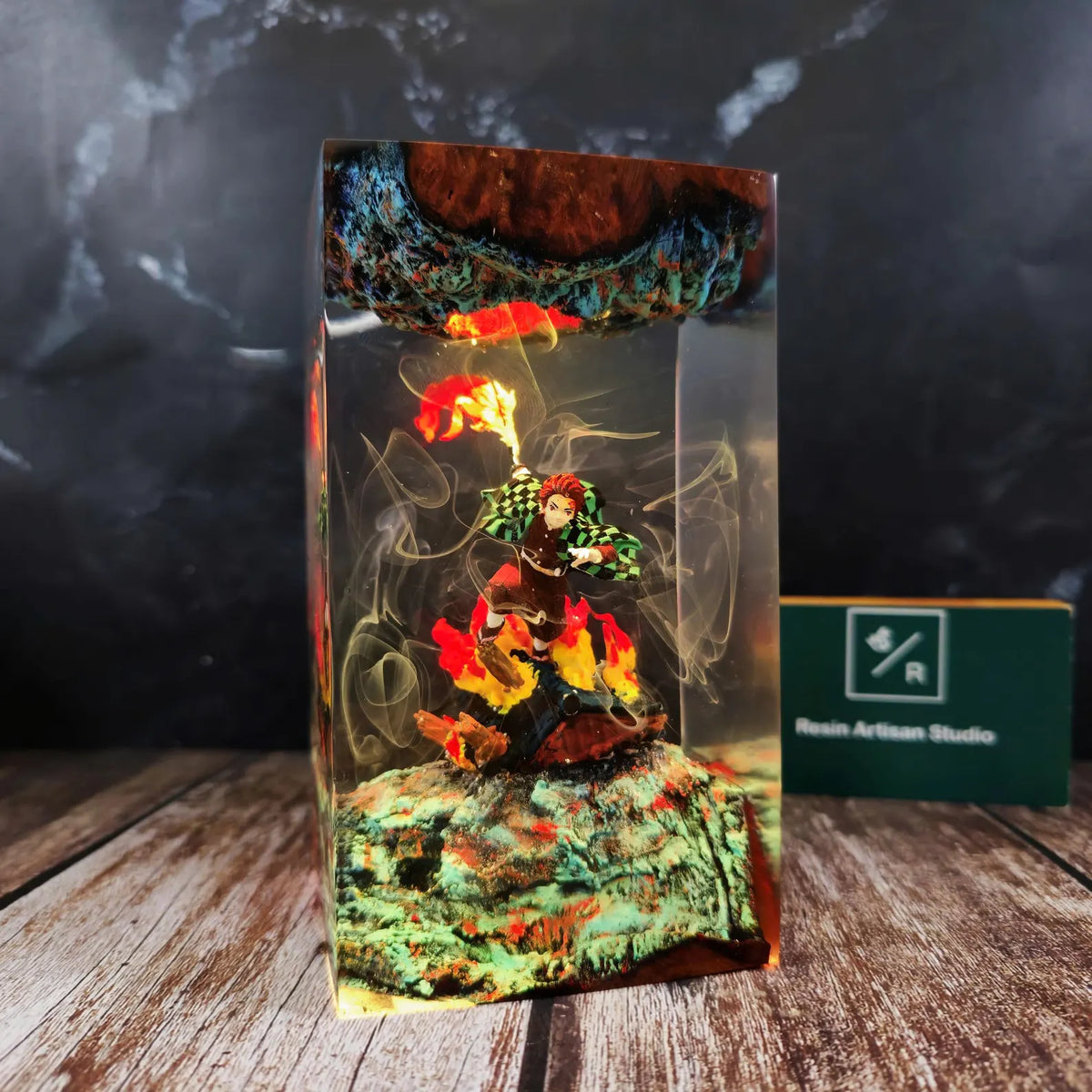 Tanjiro Fire Resin Lamp – Anime LED Display