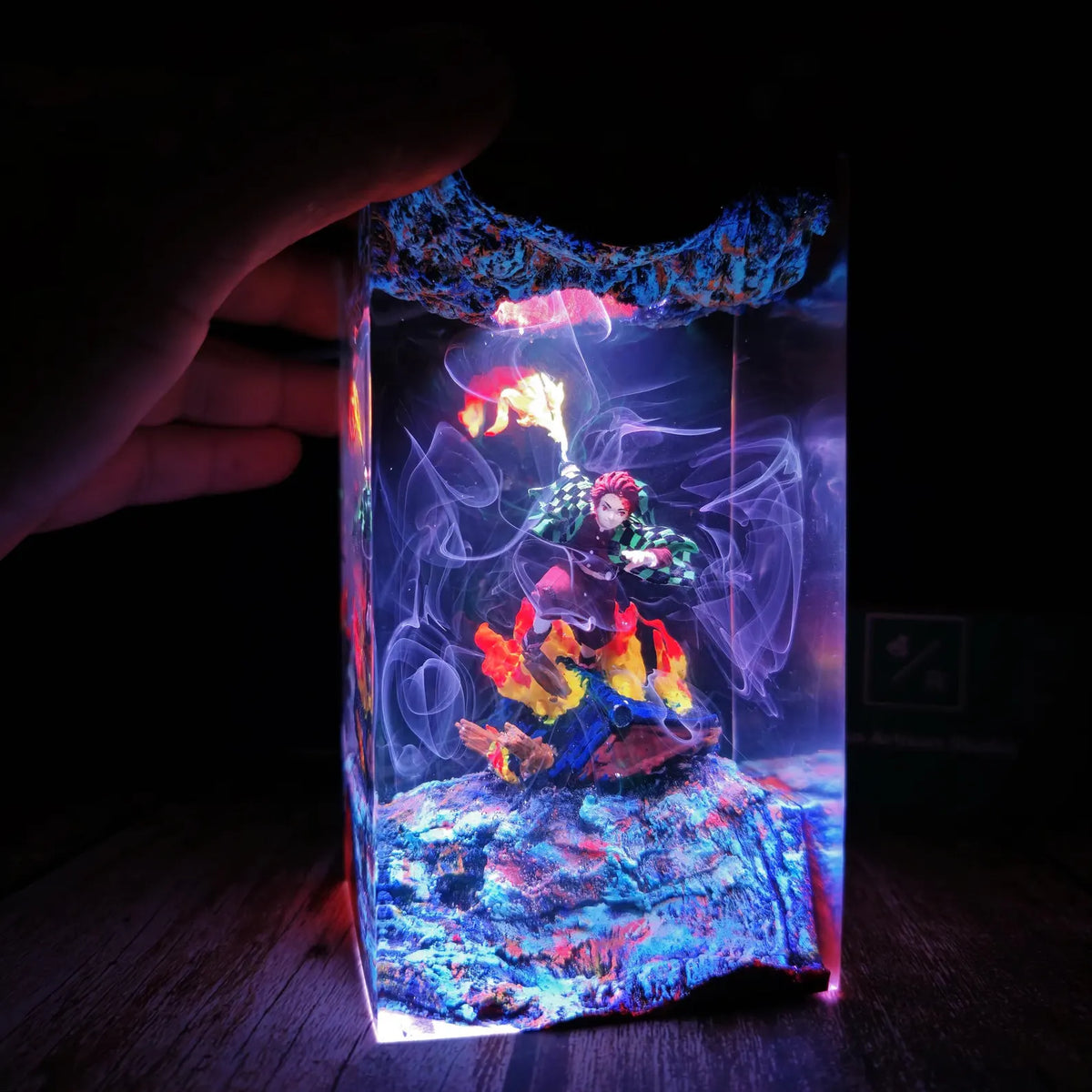 Tanjiro Fire Resin Lamp – Anime LED Display