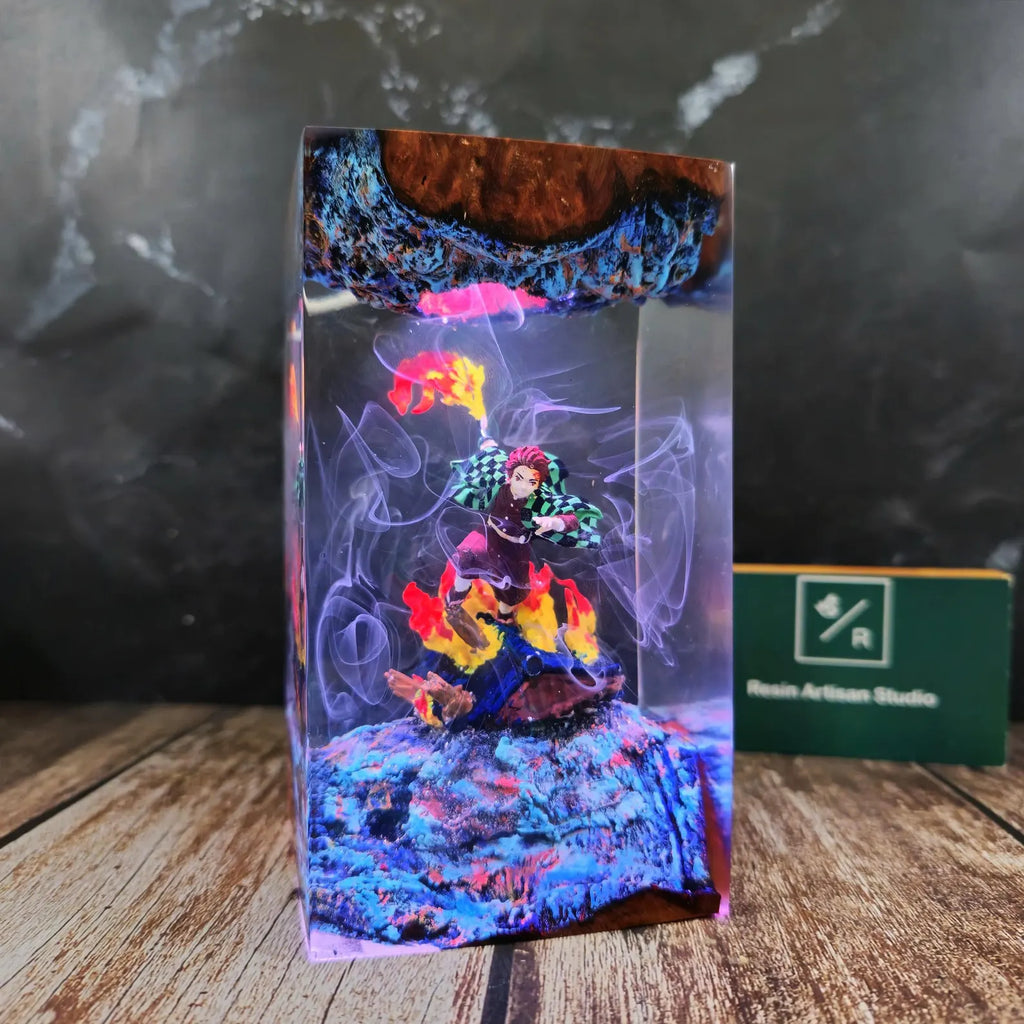 Tanjiro Fire Resin Lamp – Anime LED Display