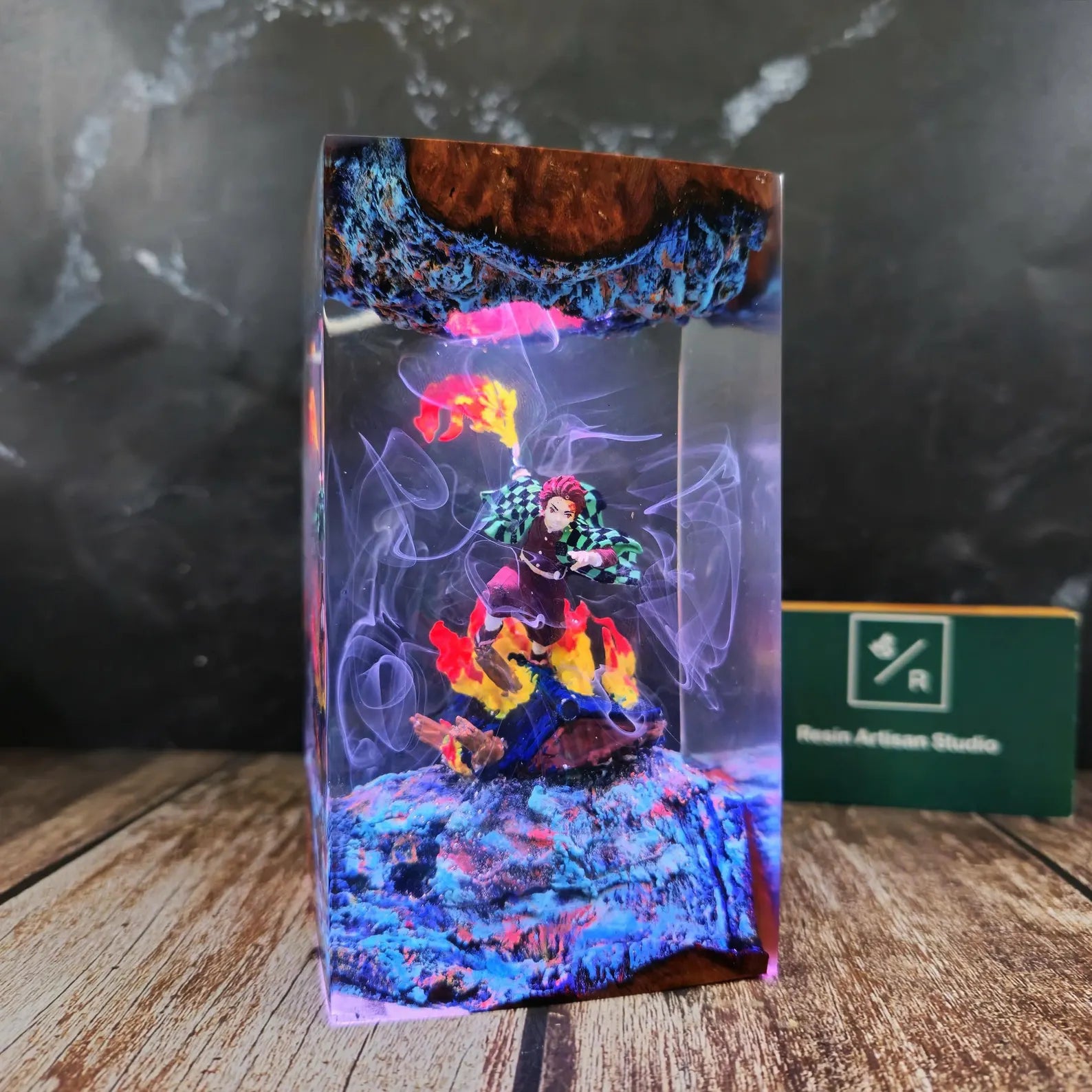 Tanjiro Fire Resin Lamp – Anime LED Display