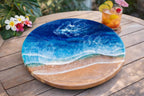 Round Ocean Wave Epoxy Resin Wall Art – Coastal Beach Décor