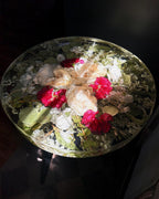Preserved Flower Epoxy Resin Table – Round & Square Botanical Accent Table
