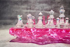 Rose Crystal Resin Chess Set: Handmade Luxury Home Decor , Unique Romantic Gift For Friends