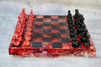 Handmade Redstone Crystal - Resin Chess Set: Elegant Home Decor, Unique Personalized Chess Board