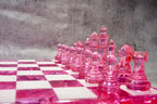 Rose Crystal Resin Chess Set: Handmade Luxury Home Decor , Unique Romantic Gift For Friends